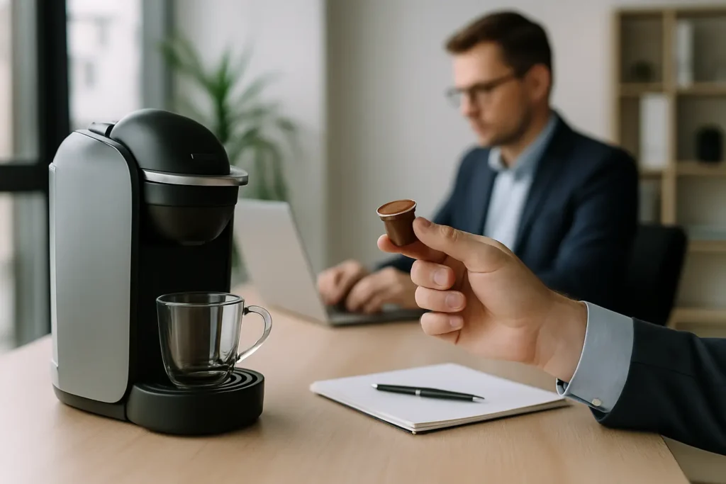 Paduri cafea pentru birou: gust bun, fără pauze lungi