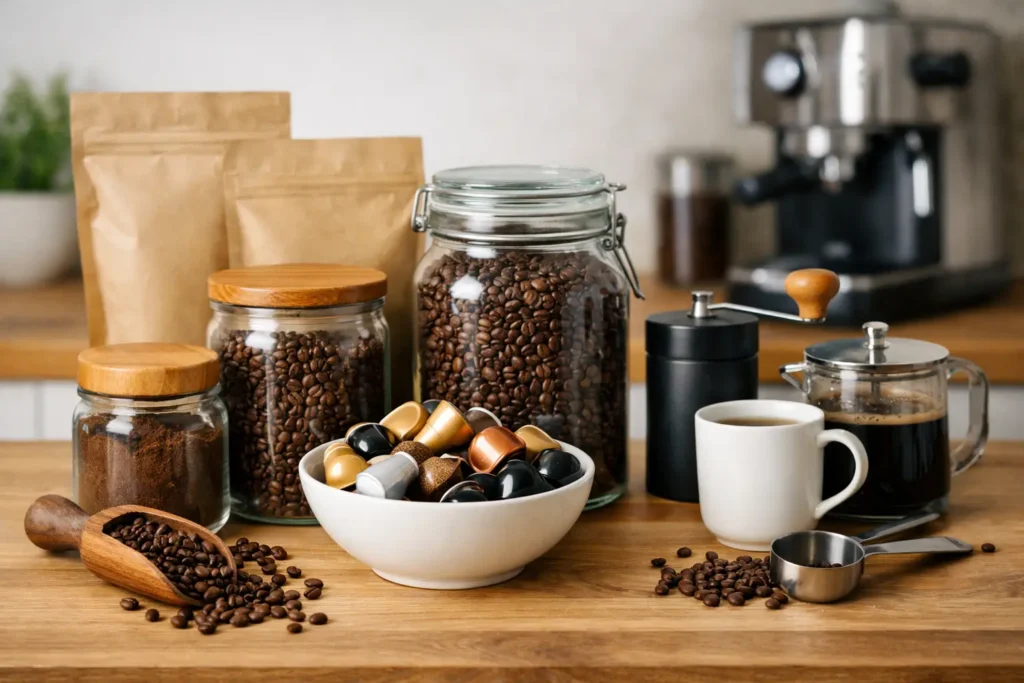 Exemplu stoc cafea pentru o lună acasă